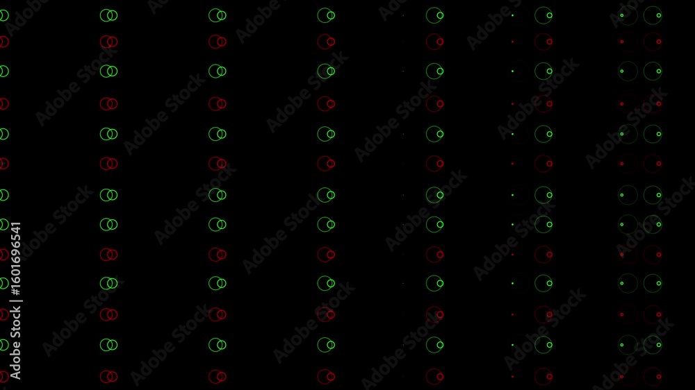 Poster abstract red green circle animation loop seamless motion graphics background technology data. digita