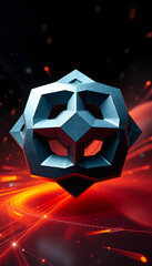 3d render of abstract deatailed shape. Dynamic futuristic background, realistic. White tone