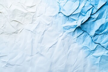 Obraz premium Abstract crumpled paper texture background in white and blue colors for graphic design