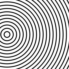 A series of evenly spaced black concentric circles radiate outward from the left corner 