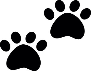 two black paw prints on a white background.