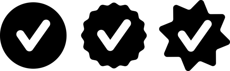 three checkmarks inside different shapes