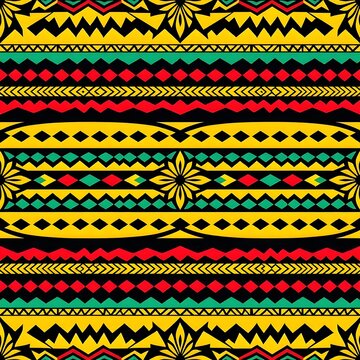 Symmetrical Horizontal Rasta Geometric Jok-Khid Pattern