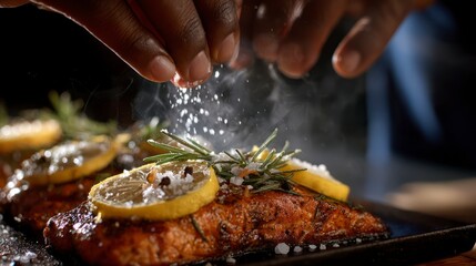 Seasoned Salmon with Lemon and Rosemary