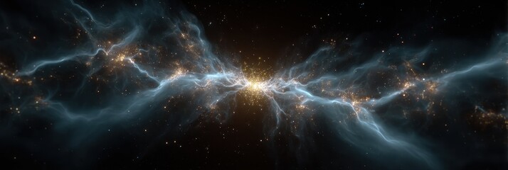 Fototapeta premium Galactic magnetic field lines intertwining in cosmic space