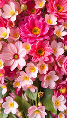 Closeup image of beautiful flowers wall background, flat design. White tone