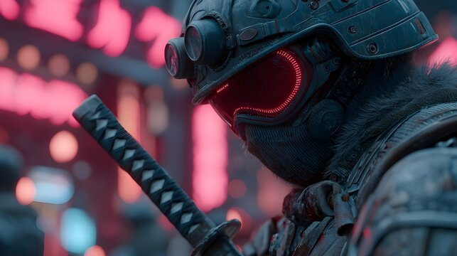 Dive into Futuristic Sci Narrative of Cyborg Assassin Infiltrating Neon Lit Megacity Undercover Action Scene