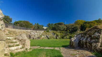 Anfiteatro Severiano in beautiful town of Albano Laziale timelapse hyperlapse, Italy