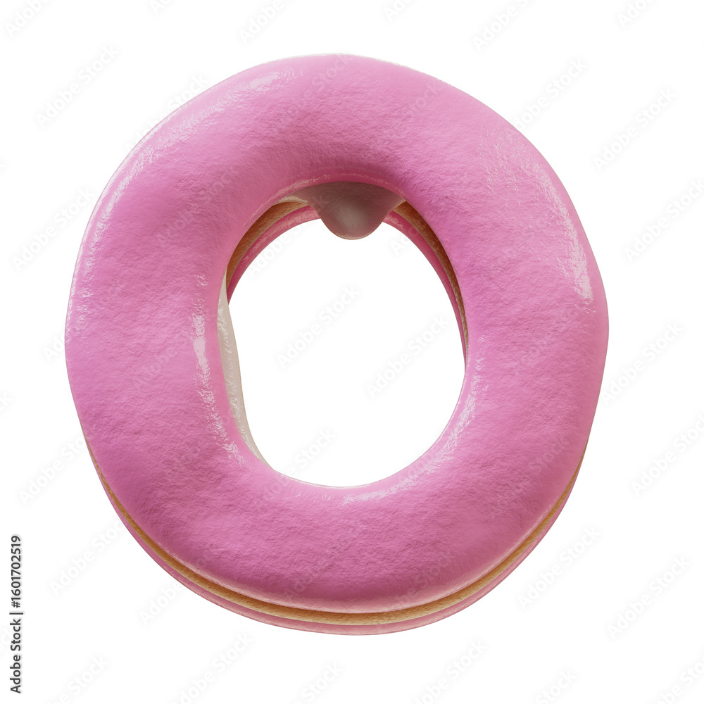 Fototapete 3d font.chocolate biscuit donut font concept. isometric alphabet. numbers and letters. 3d rendering 