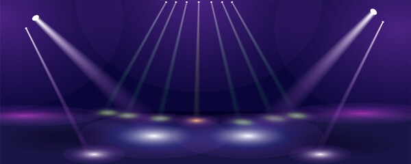 Blue Purple Golden Stage Spotlights Awards Graphics Background Celebration. Red Carpet Entry Show. Entertainment Hollywood Bollywood Template Design. Awards Background Theater Drama Steps Floor.