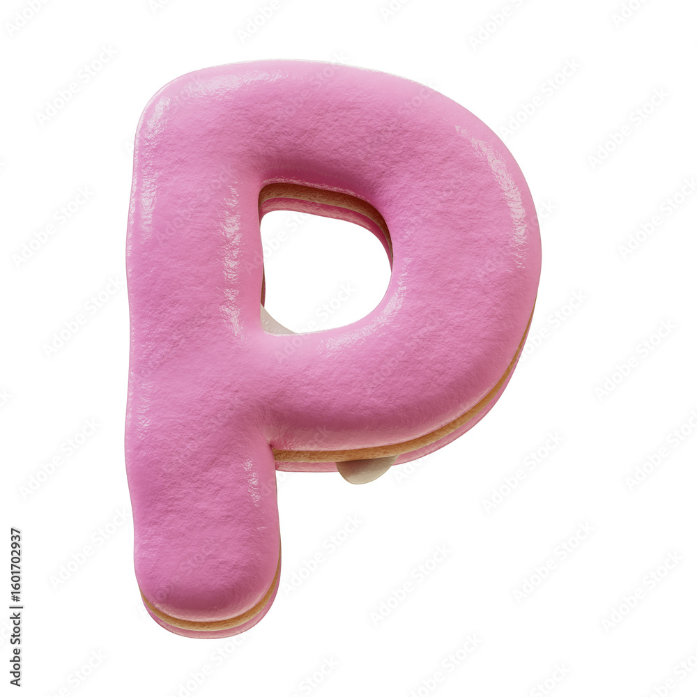 Fototapete 3d font.chocolate biscuit donut font concept. isometric alphabet. numbers and letters. 3d rendering 