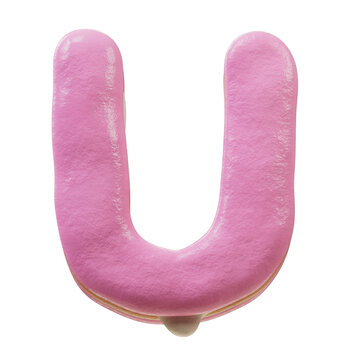 3D Font.Chocolate Biscuit Donut Font Concept. Isometric Alphabet. Numbers And Letters. 3d rendering isolated on white background