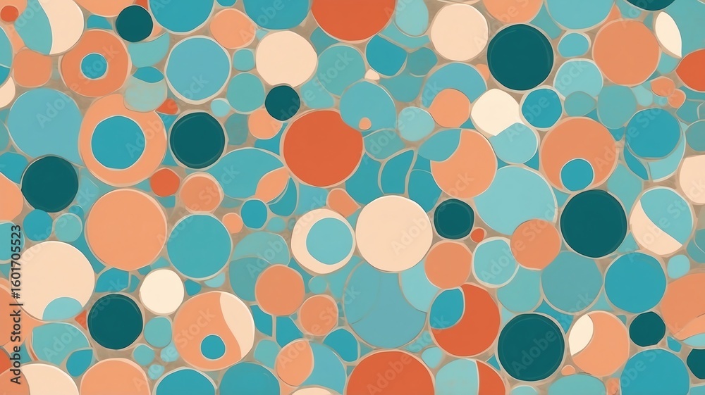 Poster colorful circle pattern with varied sizes and shapes for background use