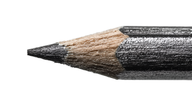 Detailed Close-Up Image of a Sharpened Graphite Pencil Tip