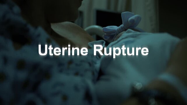 Uterine Rupture Text over Mother Holding Newborn Baby 2