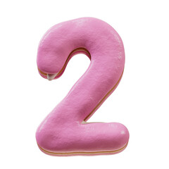 3D Font.Chocolate Biscuit Donut Font Concept. Isometric Alphabet. Numbers And Letters. 3d rendering isolated on white background