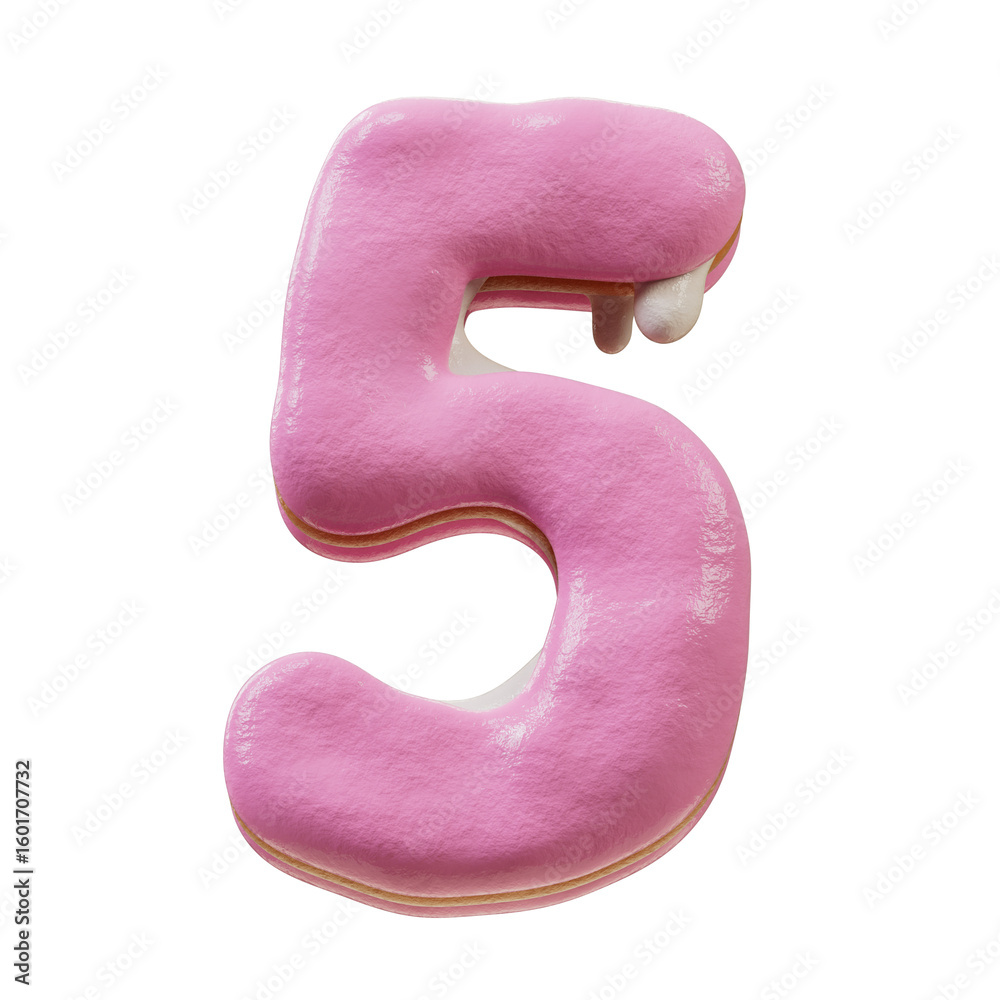 Fototapete 3d font.chocolate biscuit donut font concept. isometric alphabet. numbers and letters. 3d rendering 