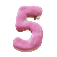 3D Font.Chocolate Biscuit Donut Font Concept. Isometric Alphabet. Numbers And Letters. 3d rendering isolated on white background