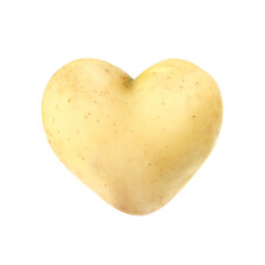 Fototapeta premium One heart shaped potato isolated on white
