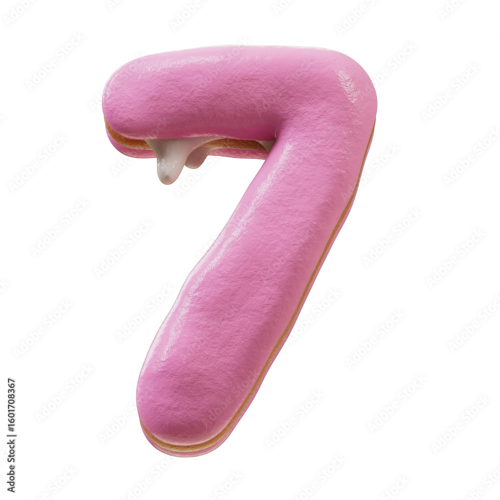Fototapete 3d font.chocolate biscuit donut font concept. isometric alphabet. numbers and letters. 3d rendering 