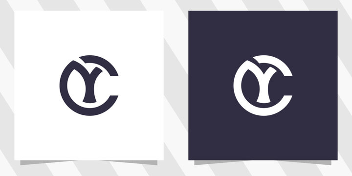 letter yc cy logo design vector