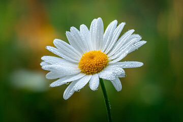 Fototapeta premium Nature Photography of White Daisy Flower with Detailed Petals in Sunlight