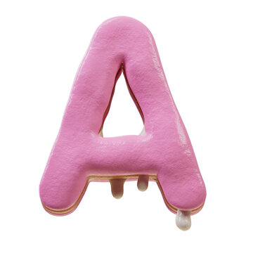 3D Font.Chocolate Biscuit Donut Font Concept. Isometric Alphabet. Numbers And Letters. 3d rendering isolated on white background