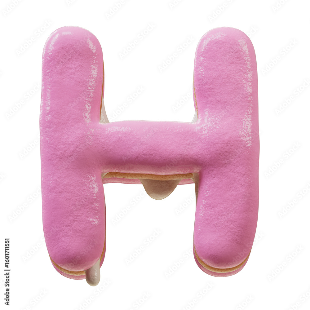 Fototapete 3d font.chocolate biscuit donut font concept. isometric alphabet. numbers and letters. 3d rendering 