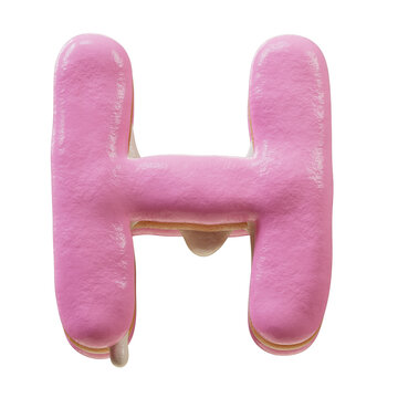 3D Font.Chocolate Biscuit Donut Font Concept. Isometric Alphabet. Numbers And Letters. 3d rendering isolated on white background