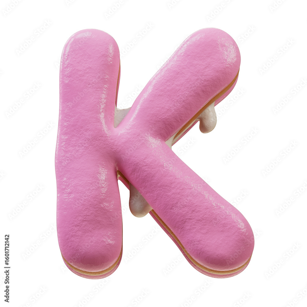 Fototapete 3d font.chocolate biscuit donut font concept. isometric alphabet. numbers and letters. 3d rendering 