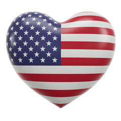 Fototapeta premium American flag forms a heart