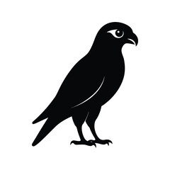 Fototapeta premium a kestrel bird full black silhouette vector illustration on white background