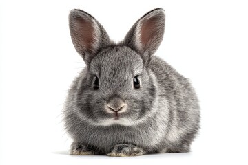 Obraz premium Adorable gray bunny separated on a white backdrop
