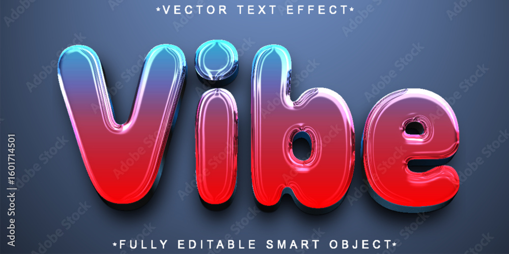Poster chill smooth vibe mood energy flow style design vector fully editable smart object text effect
