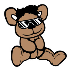 Bear Cool Sunglasses Smile Happy Cute Teddy Toy