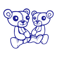2 Bear Teddy Children Toy Team Love Couple Friends