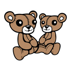 2 Bear Teddy Children Toy Team Love Couple Friends