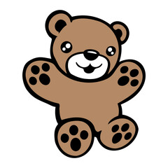 Bear Happy Smile Cute Teddy Friendly Comic Grizzly