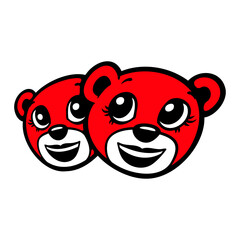 2 Bear Teddy Girls Women Team Love Couple Friends