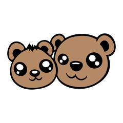 2 Bear Friends Team Love Child Dad Mom Family