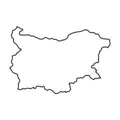 Vector Illustration of Outline Map of Bulgaria in black with white background.