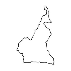 Vector Illustration of Outline Map of Cameroon in black with white background.