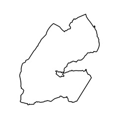 Vector Illustration of Outline Map of DJibouti in black with white background.