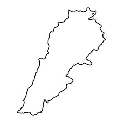 Vector Illustration of Outline Map of Lebanese in black with white background.