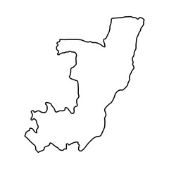 Vector Illustration of Outline Map of Republic of the Congo in black with white background.