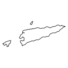 Vector Illustration of Outline Map of Timor-Leste in black with white background.