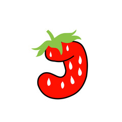 strawberry alphabet vector