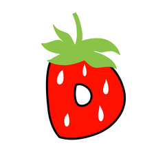 strawberry alphabet vector