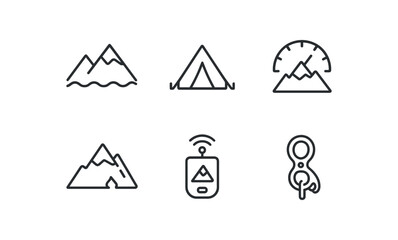 straight perfect stroke icon mono icons style isolated rid sketch base camp tent eltion gau sill shelf avalanche sensor belay device