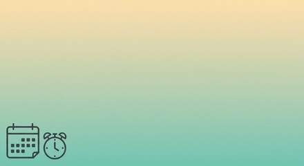 Calendar and clock icon for time management and schedule planning on gradient background vector illustration